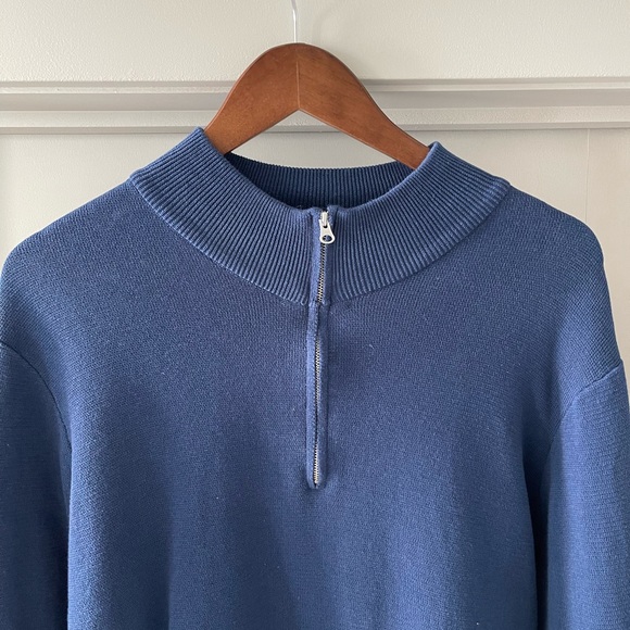 Dark blue knit quarter zip - Picture 2 of 4